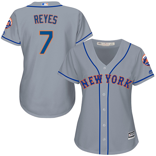 Mets #7 Jose Reyes Grey Road Women's Stitched MLB Jersey - Click Image to Close